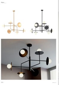 Redo 01-2734 - Luster na tyči PLATO 6xG9/10W/230V čierna