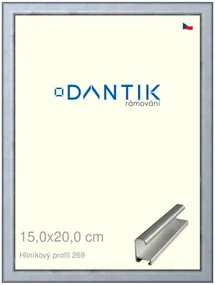 DANTIK rám na obraz 15x20 | ALU Sstříbrná broušená (Sklo Čiré)