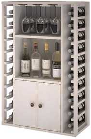 Regál na víno CORULLÓN Materiál a odtieň: Borovice s bielym nátěrem