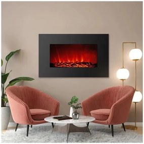 LED Nástenný elektrický krb s vykurovaním LED/2000W/230V 56x88 cm