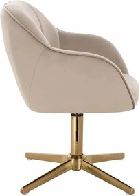 LuxuryForm DESIGN Stolička AVOLA VELUR na zlatom kríži - latte