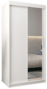 Šatníková skriňa 100 cm Toki 2 (Biela matná + Biela matná). Akcia -20%. Vlastná spoľahlivá doprava až k Vám domov. 1064957