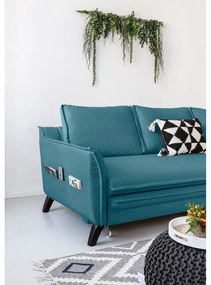 Tyrkysovomodrá rozkladacia rohová pohovka Miuform Charming Charlie, pravý roh