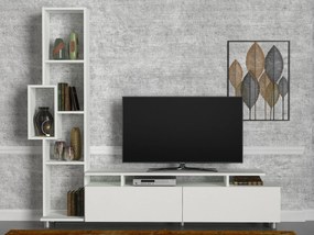 TV stolík/skrinka s poličkou Tullia (biela). Akcia -19%. Vlastná spoľahlivá doprava až k Vám domov. 1062686