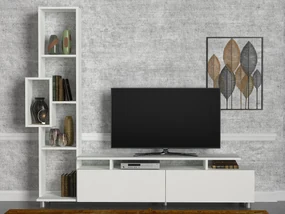 TV stolík/skrinka s poličkou Tullia (biela). Akcia -19%. Vlastná spoľahlivá doprava až k Vám domov. 1062686