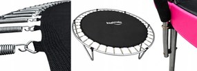 TRENDIE Trampolína s vnútornou sieťou 252 cm ružová + rebrík
