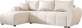 Rozkladacia obojstranná sedacia súprava do L SEVIO 246x145 cm, krémová + 2 vankúšiky ZDARMA