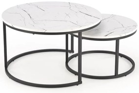 Konferenčný stolík Java biela mramor/čierna