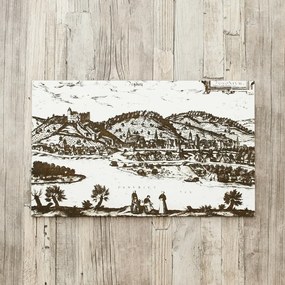 DUBLEZ | 3D drevený gravírovaný obraz - historická Bratislava 16. storočia