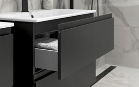 Cersanit Moduo Slim SET, závesná skrinka 80x38x62 cm + umývadlo 80cm, antracitová matná, S801-476