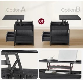 Konferenčný stolík so zdvíhacou doskou NYRO čierny