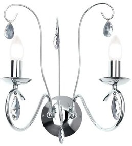 Orion WA 2-1093/2- Krištáľové nást. svietidlo ALESSIA 2xE14/40W/230V lesklý chróm