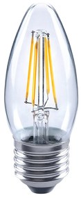 Sviečková LED žiarovka E27 4,5 W 827 filament číra