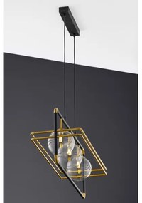 Jupiter 2030 - Luster na lanku FIORI 3xG9/10W/230V čierna/zlatá/číra