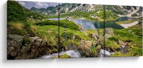 Obraz - Pohľad na horu Rila (s hodinami) (90x30 cm)