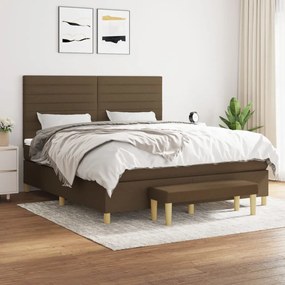 Boxspring posteľ s matracom tmavohnedá 160x200 cm látka 3137248