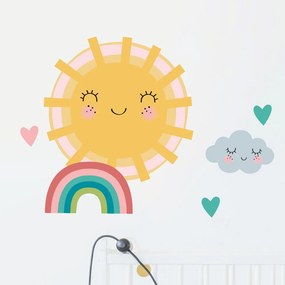 Sada samolepiek na stenu Ambiance Sun, Clound and Rainbow