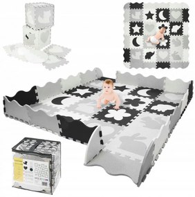 PENOVÉ VZDELÁVACIE PUZZLE 36 ks - XXL sivo / čierne