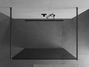 Mexen Kioto, sprchová zástena Walk-In 110 x 200 cm, 8mm šedé sklo, grafitový profil, 800-110-002-66-40