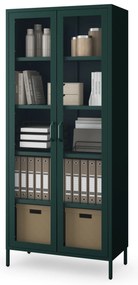 Vitrína ANGELO, 800 x 1850 x 450 mm, Modern: fľaškovo zelená