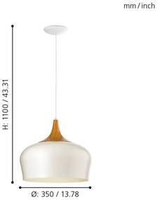 Eglo 95383 - Luster OBREGON 1xE27/60W/230V