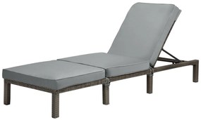 Polohovateľné ratanové lehátko BestBerg BBRF-1140G / sivá