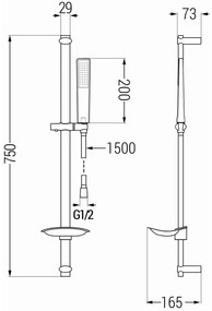 Mexen sprchový set DB72, chróm, 785724584-00
