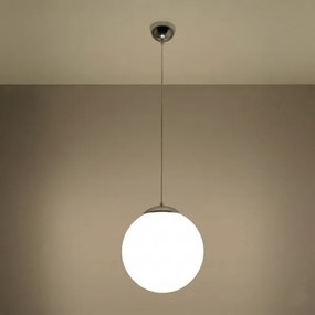 Sollux SL.0264 - Luster na lanku UGO 1xE27/15W/230V priemer 30 cm biela/lesklý chróm