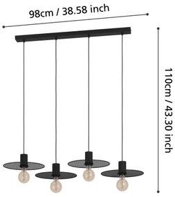 Eglo 43732 - Luster na lanku IKESTON 4xE27/40W/230V