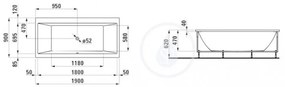 LAUFEN Pro Vaňa do pravého rohu, 1900 mm x 900 mm, biela – s rámom, senzorové ovládanie, vzduchová a vodná masáž, LED osvetlenie H2349550006751