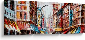 Obrázok - Hong Kong, olejomaľba (s hodinami) (90x30 cm)