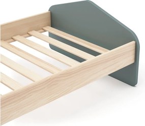 Detská posteľ v dekore borovice s roštom 90x190 cm v prírodnej farbe/sivozelená Estefania – Marckeric
