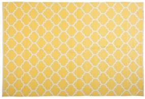 Obojstranný vonkajší koberec 140 x 200 cm žltá/biela AKSU Beliani