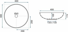 Rea Mexico, umývadlo na dosku 400x400x200 mm, viacfarebné, REA-U6030