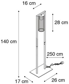 Inteligentná moderná stojaca lampa čierna vrátane WiFi ST64 - Balenco Wazo