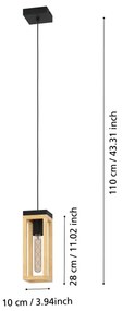 Eglo 43743 - Luster na lanku NAFFERTON 1xE27/40W/230V