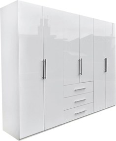 XXXLutz ŠATNÍKOVÁ SKRIŇA, biela, biela s vysokým leskom, 294/219/59 cm P & B - Skrine - 000885000402
