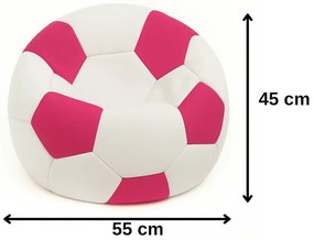 Sedací vak futbalová lopta malá bieloružová EMI