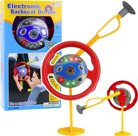 LEAN Toys Detský volant – simulátor jazdy s prísavkami, svetlá a zvuky