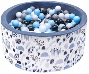 Detský molitanový bazénik LÚČNE KVETY + 200 guličiek - biely / sivý