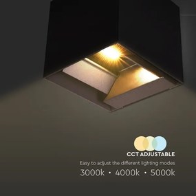 LED solárne nástenné svietidlo senzor LED/9W/3,7V 3000-5000K IP65 čierne