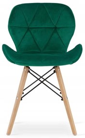 Jedálenský stôl TODI biely 80 cm so štyrmi stoličkami LAGO zamatové zelené