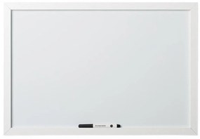 Toptabule.sk  Biela tabuľa na magnetky v drevenom bielom ráme 60x40 cm