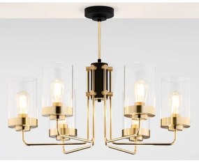 Jupiter 2089 - Luster na tyči RAMIREZ 6xE27/15W/230V zlatá/čierna