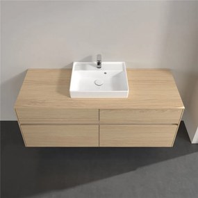 VILLEROY &amp; BOCH Collaro závesná skrinka pod umývadlo na dosku (umývadlo v strede), 4 zásuvky, 1400 x 500 x 548 mm, Nordic Oak, C07300VJ