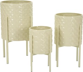 Sada 3 ks stojanů na květiny Betsy krémová