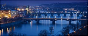 Obraz pražských mostov (120x50 cm)