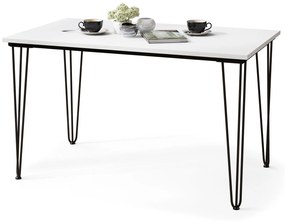 HAIRPIN biely, loftový stôl do kuchyne, jedálne a obývacej izby