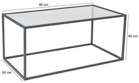 Konferenčný stolík Lizbon Black s tmavým sklom
