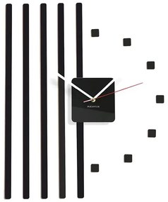 Nástenné akrylové hodiny POINTS - čierna